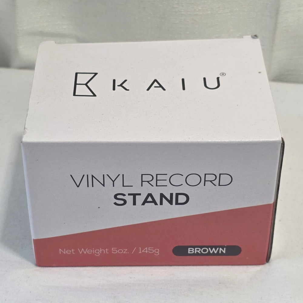 KAIU Vinyl Record Stand Brown Solid Wood Desktop LP Album Cover Display Holder
